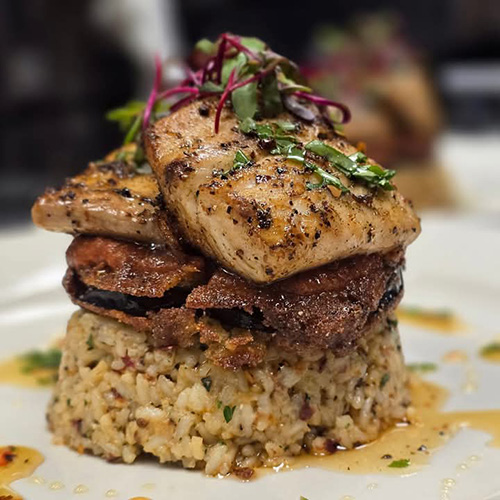 Photo of a delicious plated meal at a nice restaurant