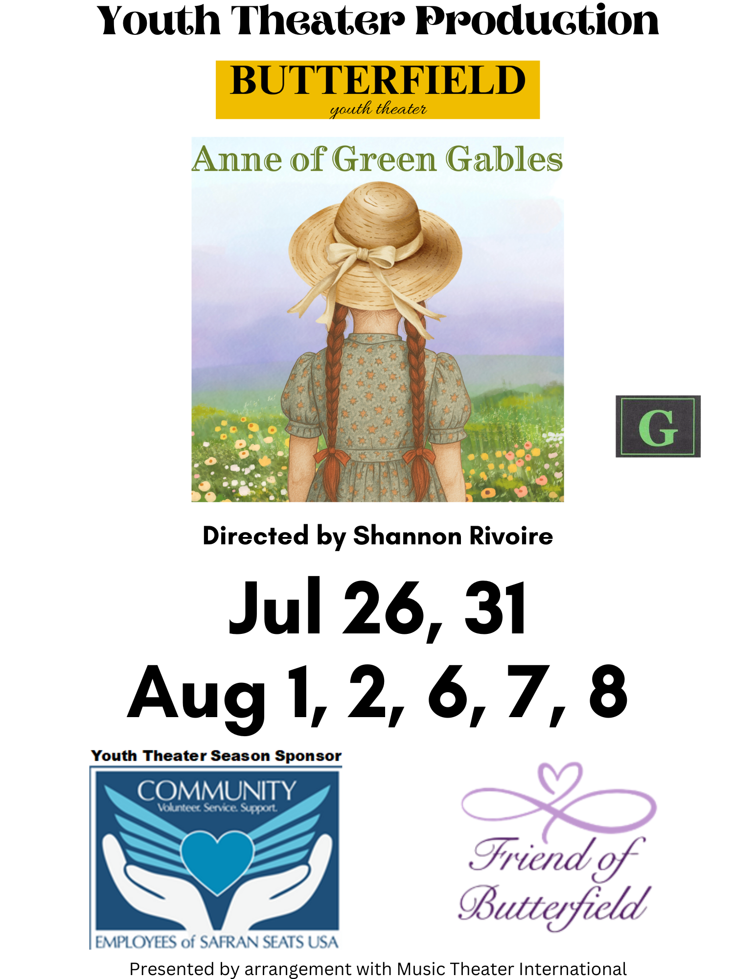 Featured image for the Butterfield Stage Players Presents a Youth Production of Anne of Green Gables event